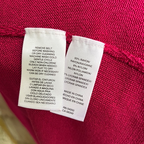 JONES NEW YORK Glitter Viscose Red Knitted Top Round Neck Raglan Short Sleeve XL - Picture 5 of 9